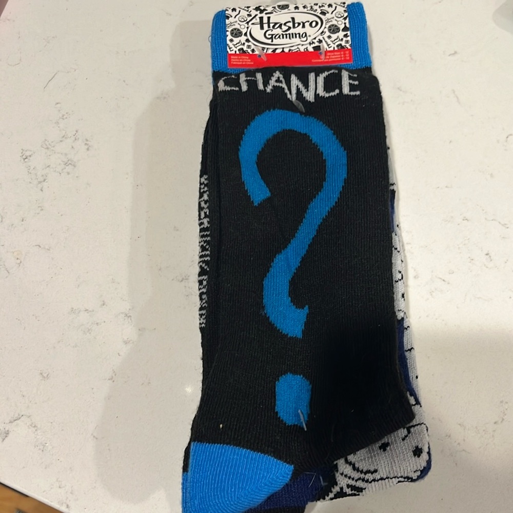 Brand new two pair fun Monopoly socks
